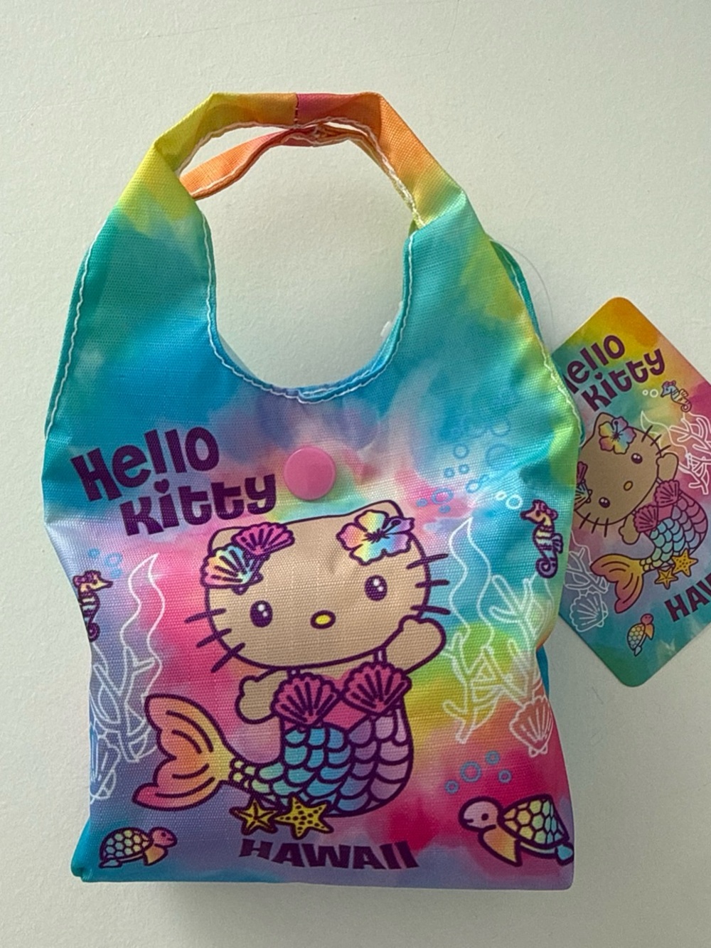 Hello Kitty Rainbow Mermaid Tote Bag - Pink, Blue, Yellow, Green